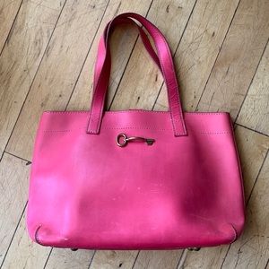 Pink leather fossil purse